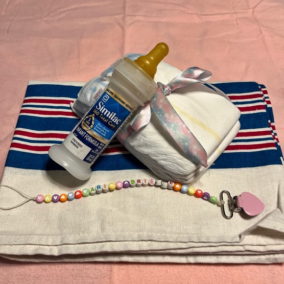 Reborn Welcome Home Kit-blanket, faux formula, diapers, & pacifier holder - Picture 2 of 8